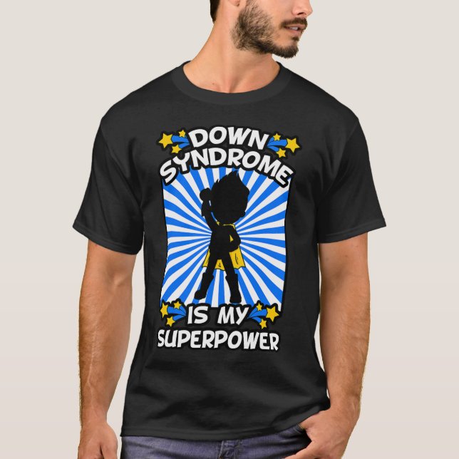 Camiseta Síndrome de Down Superhéroe Conciencia Cromosoma S (Anverso)