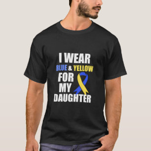 Camiseta Síndrome De Down Yo Uso Amarillo Azul Para Mi Hija