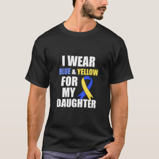 Camiseta Síndrome De Down Yo Uso Amarillo Azul Para Mi Hija