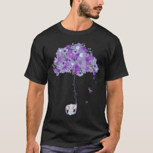 Camiseta Síndrome de Dravet Conciencia Mes Elefante Floral