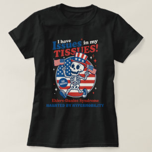 Camiseta Síndrome De Ehlers-Danlos 4 De Julio Skeleton Cute