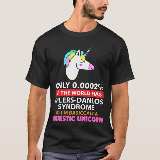 Camiseta Síndrome de Ehlers Danlos - unicornio majestuoso (Anverso)