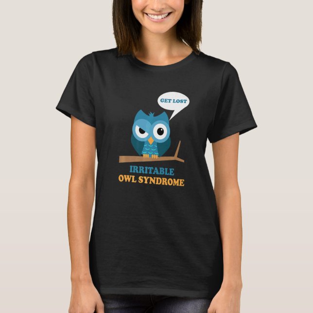 Camiseta Síndrome De Lechuza Irritable Lechuza Grumpy Ibs C (Anverso)