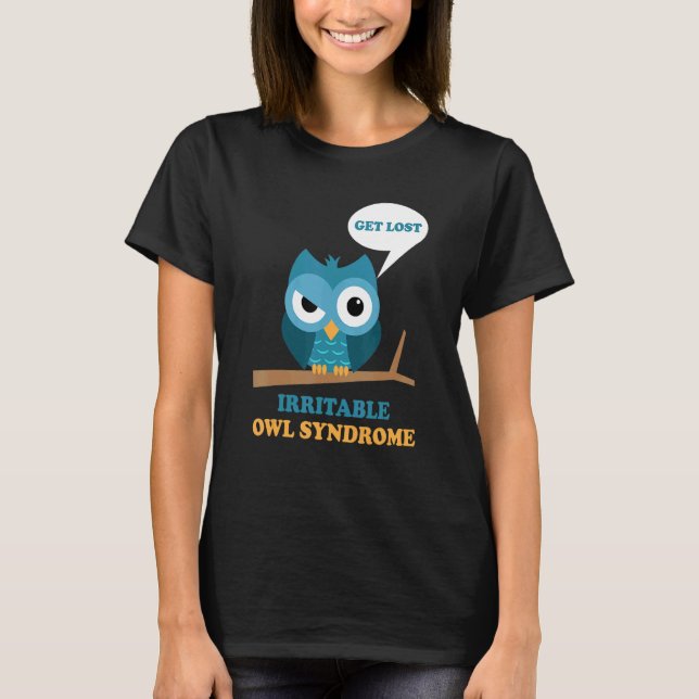 Camiseta Síndrome De Lechuza Irritable Lechuza Grumpy Ibs C (Anverso)