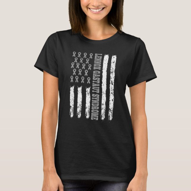 Camiseta Síndrome de Lennox Gastaut Estados Unidos Bandera  (Anverso)