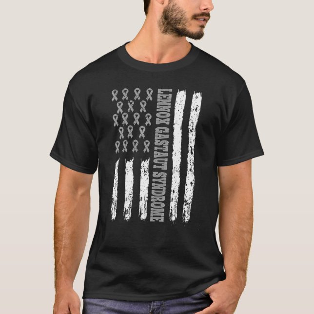 Camiseta Síndrome de Lennox Gastaut Estados Unidos Bandera  (Anverso)