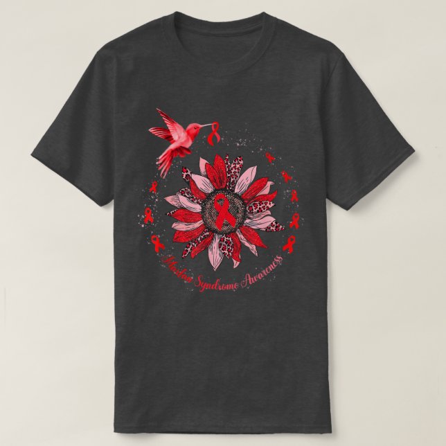Camiseta Síndrome de Marfan del Leopardo del Cinta Roja (Diseño del anverso)