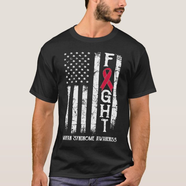 Camiseta Síndrome de Marfan Guerrero Bandera de Estados Uni (Anverso)