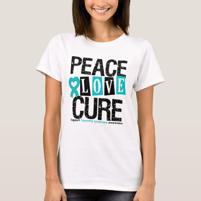 Camiseta Síndrome de Peace Love Cure Tourette (Anverso)