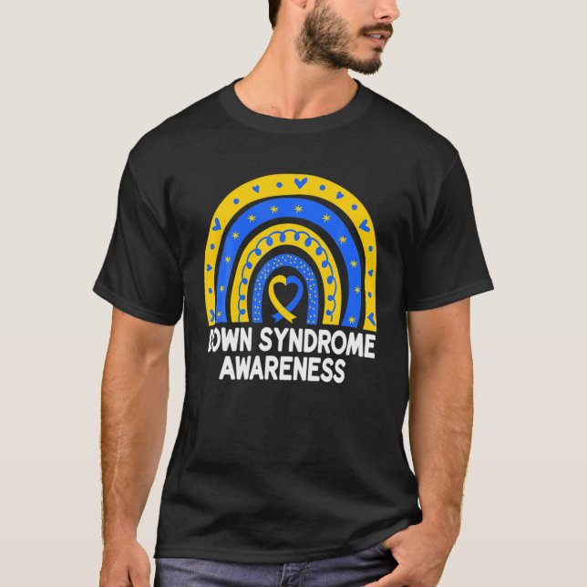 Camiseta Síndrome de Rainbow Down Conciencia Cinta azul ama (Anverso)