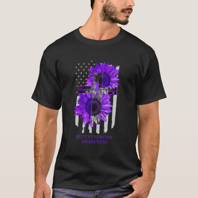 Camiseta Síndrome de Rett Cinta púrpura Fausto De Girasol B (Anverso)
