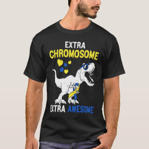Camiseta Síndrome de Rex Dinausor Down cromosoma extra extr