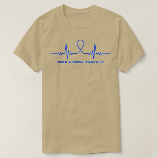 Camiseta Síndrome De Usher Conciencia Heartbeat En Esta Fam (Diseño del anverso)