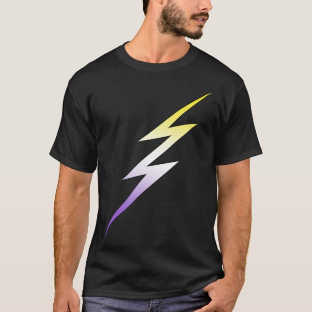 Camiseta Síndrome no binario LGBTQ Relámpago LGBT Enby NB (Anverso)