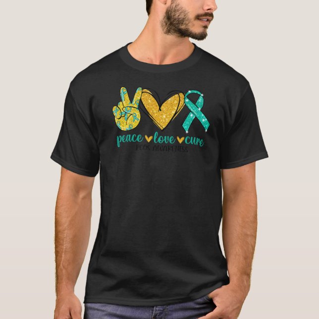 Camiseta Síndrome ovárico poliquístico PCOS Cinta Verde azu (Anverso)