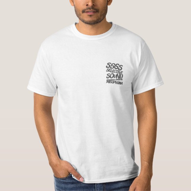 Camiseta Síndrome selectivo de sensibilidad sonora SSSS (Anverso)