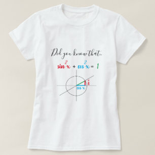 Camiseta Sine Cosine Mathematics Identity Personalizado