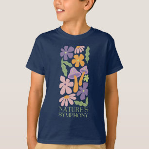 Camiseta sinfonía de la naturaleza colorido minimalista ret