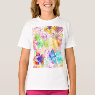 Camiseta Sinfonía floral de acuarela vibrante