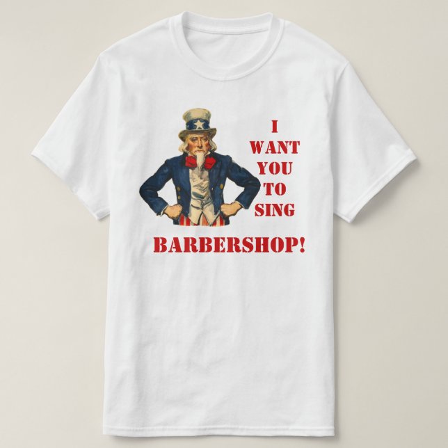 Camiseta Sing Barbershop (Diseño del anverso)