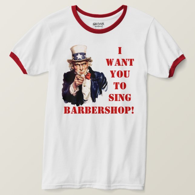 Camiseta Sing Barbershop (Anverso del diseño)