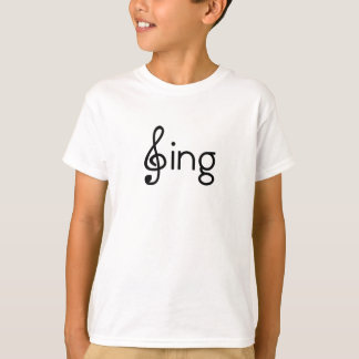 Camiseta Sing Clef Word Image Sing Notes
