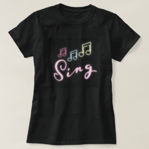 Camiseta SING personalizado con notas de música