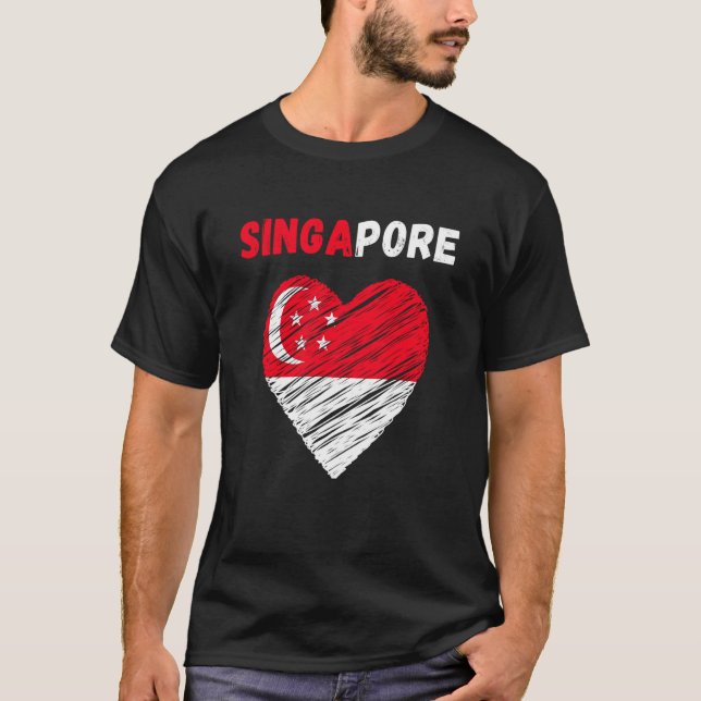 Camiseta Singapore Flag Holiday Singapore Heart Singaporean (Anverso)