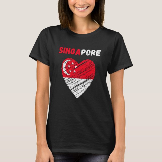 Camiseta Singapore Flag Holiday Singapore Heart Singaporean (Anverso)