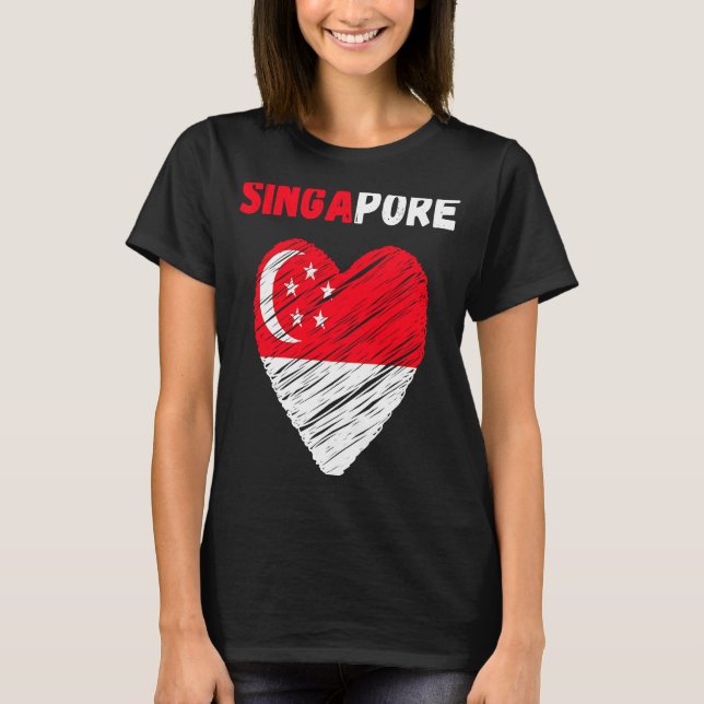 Camiseta Singapore Flag Holiday Singapore Heart Singaporean (Anverso)