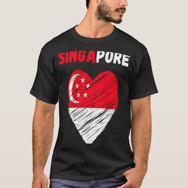 Camiseta Singapore Flag Holiday Singapore Heart Singaporean (Anverso)
