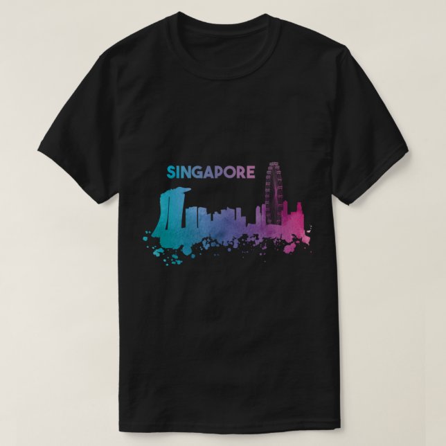 CAMISETA SINGAPORE SKYLINE   (Diseño del anverso)