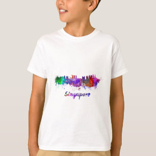 Camiseta Singapore skyline in watercolor