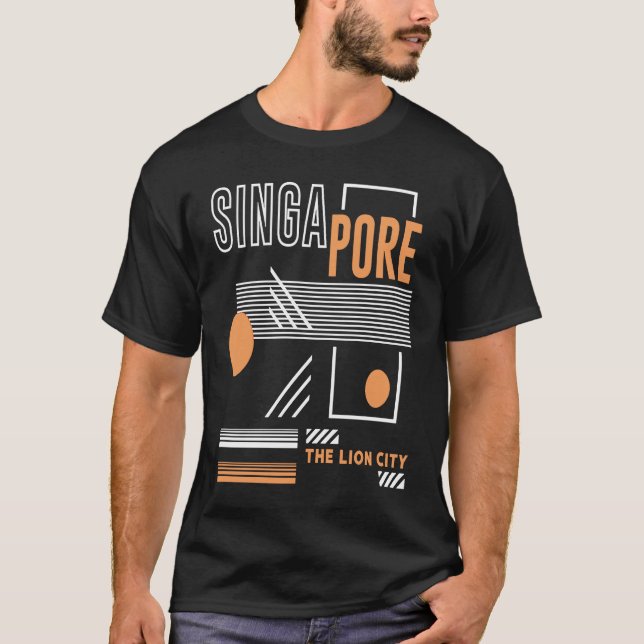 Camiseta Singapur: Ciudad de los leones en la isla del sude (Anverso)
