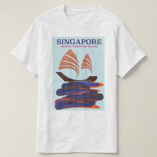 Camiseta Singapur "Viaja allí en avión" (Diseño del anverso)