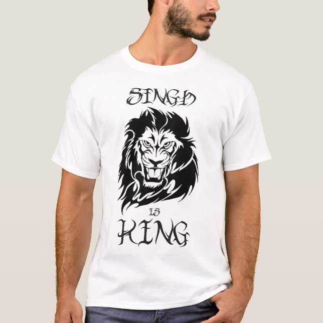 Camiseta Singh es rey Tshirt (Anverso)