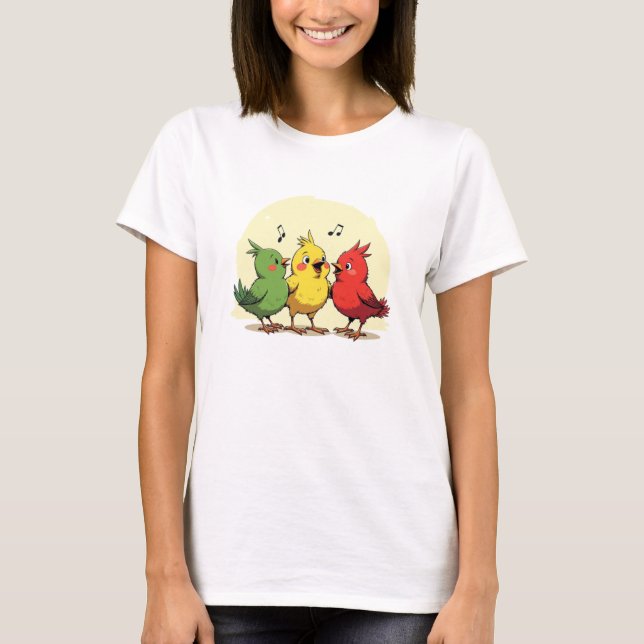Camiseta Singing Birds – Joyful Art with Reggae Vibes (Anverso)