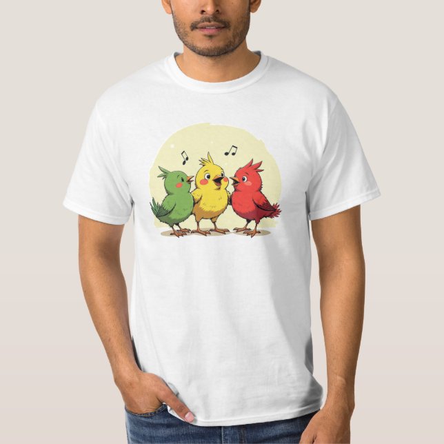 Camiseta Singing Cartoon Birds Reggae Inspired  (Anverso)