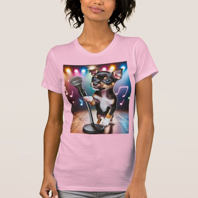 Camiseta Singing Toy Rat Terrier (Anverso)