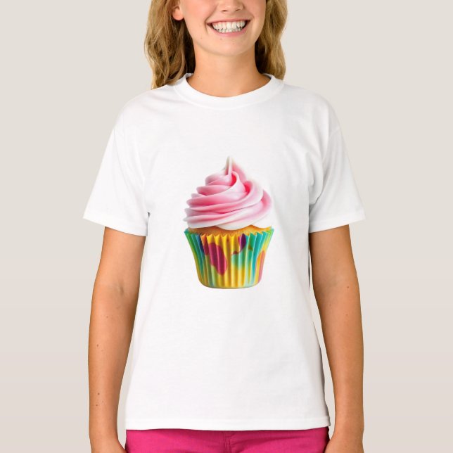 Camiseta Single Cupcake with Pink and White Frosting (Anverso)