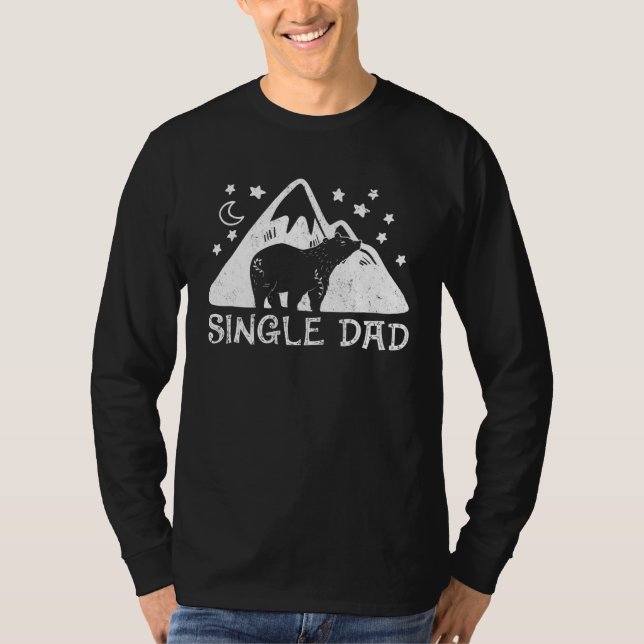 Camiseta Single Dad Bear Floral Cute  Mother s Father s Day (Anverso)
