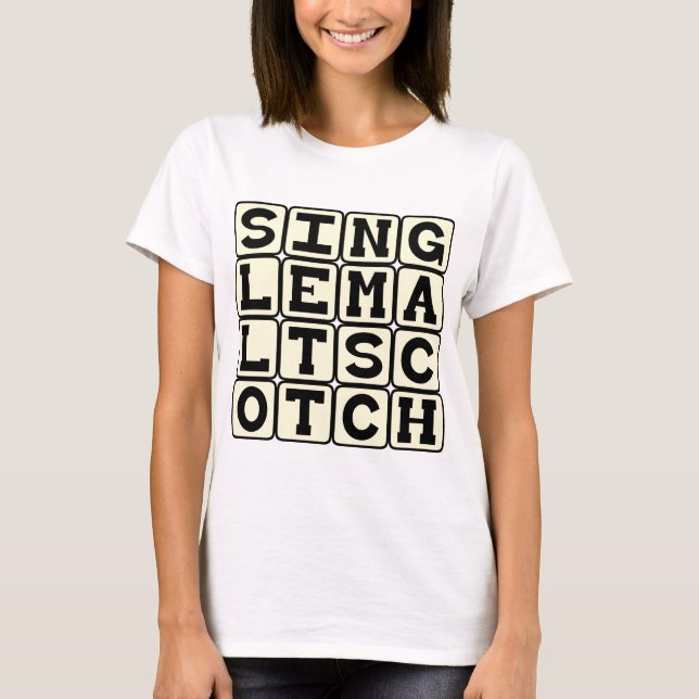 Camiseta Single Malt Scotch, Bebida Alcohólica (Anverso)
