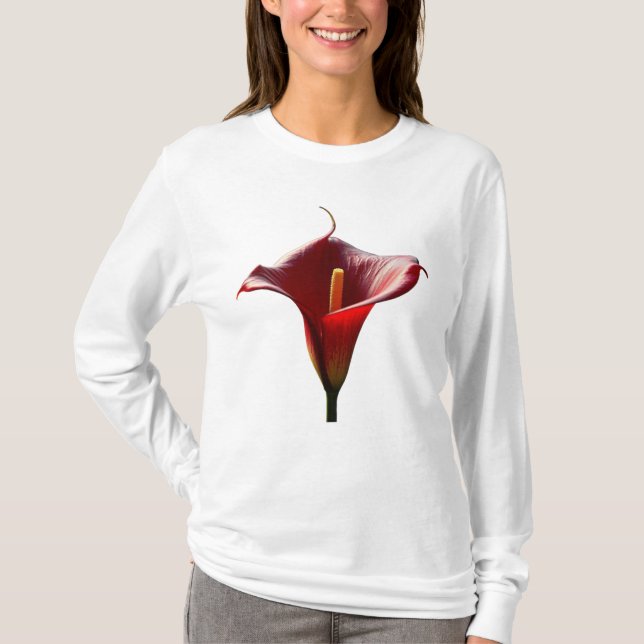 Camiseta single red flower (Anverso)
