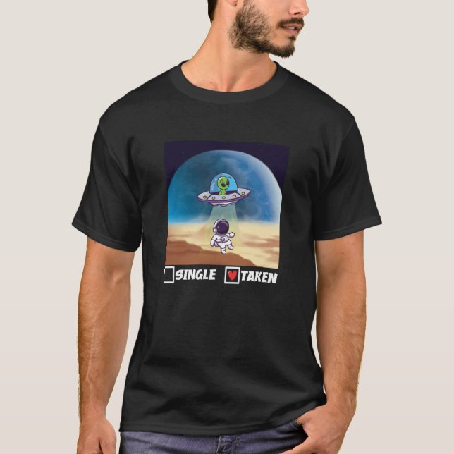 Camiseta Single Taken UFO Abduction Valentine's Day Alien S (Anverso)