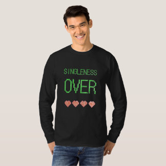 Camiseta Singleness Over Celebration Love Hearts Fun Design