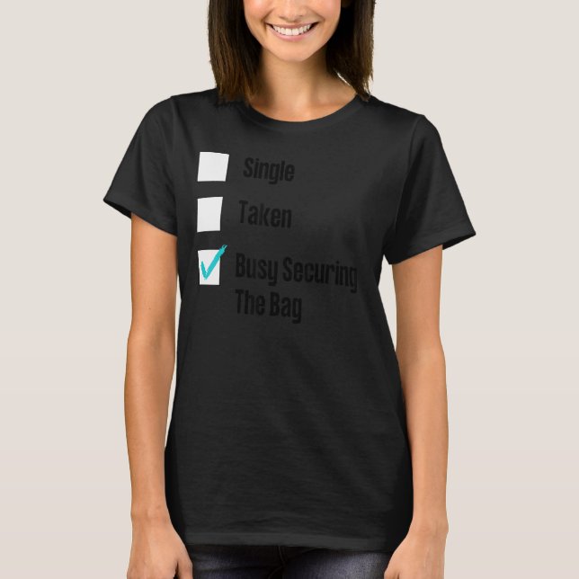 Camiseta Singletakenasegurando la bolsa (Anverso)