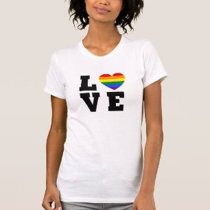 Camiseta Singular Amor al Corazón apilado Arcoiris Dividido