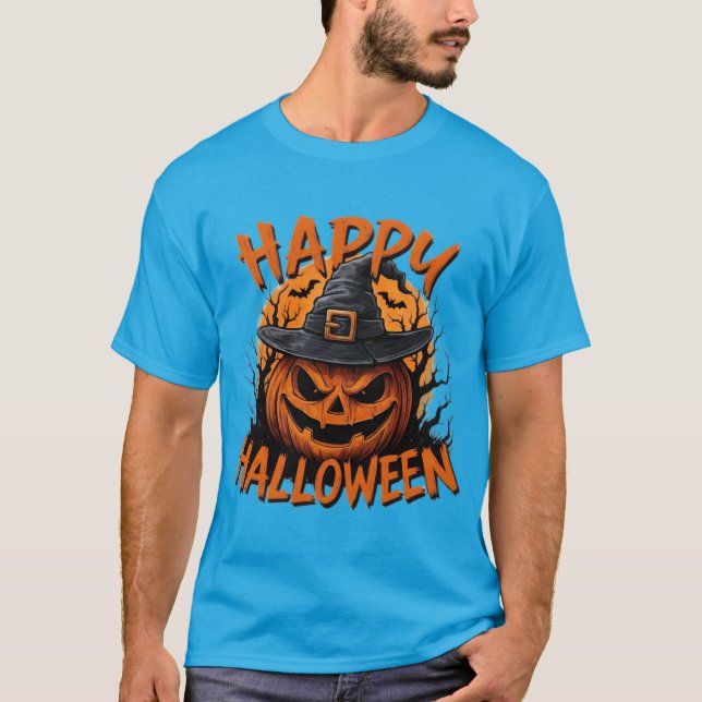 Camiseta siniestra de calabaza de la noche de bruj (Anverso)