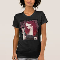 Camiseta siniestra de las señoras del negro del