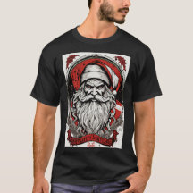 Siniestro Tee de Círculo Santa: Arte vector retro 